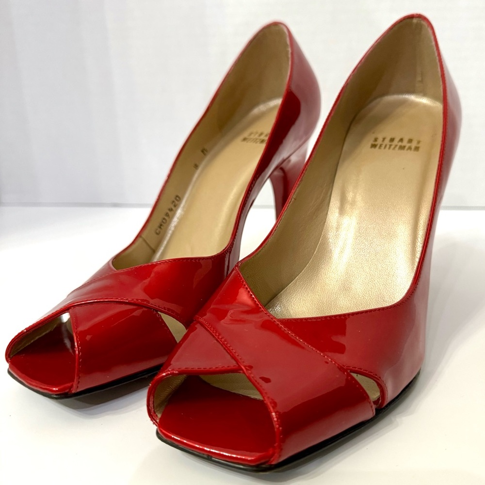 Euc Stuart Weitzman Max Red Quasar Patent Leather… - image 2